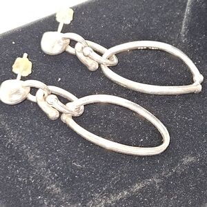 Micheal Dawkins sterling silver drop earrings with 14k gold posts